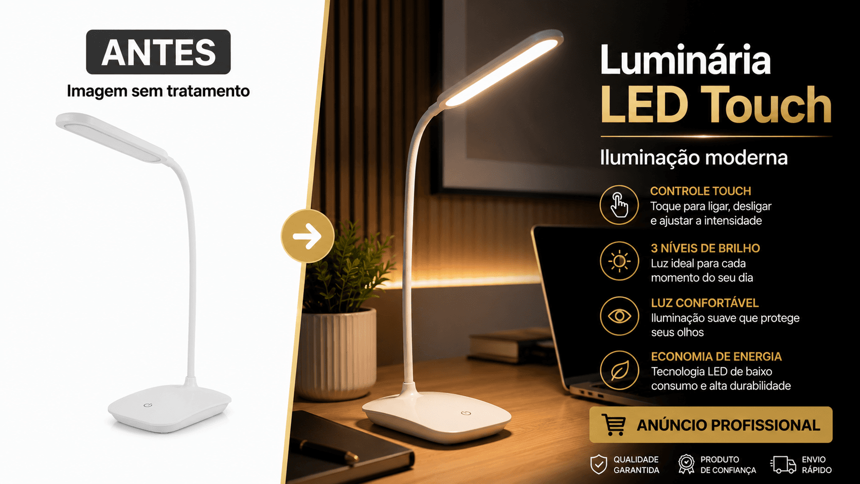 Luminária LED Touch